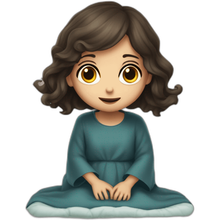 niña de la película el exorcista en la cama emoji