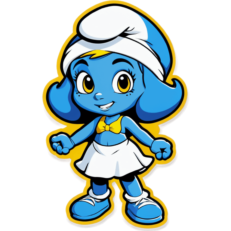 Smurfette with abs emoji