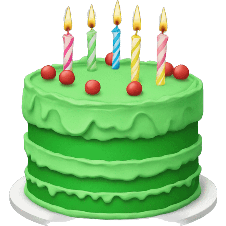 green birthday cake emoji