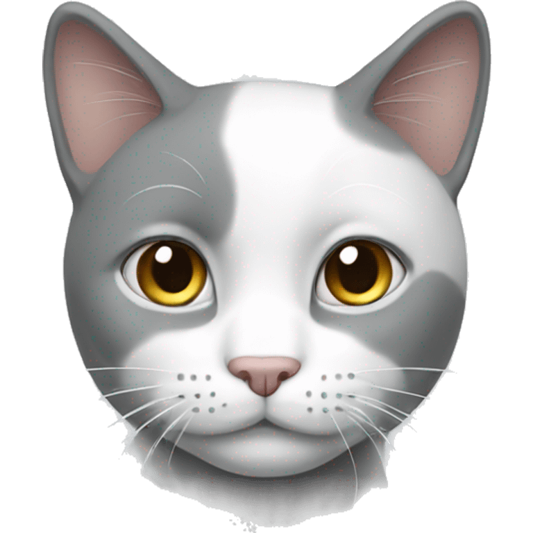 Grey white cat emoji