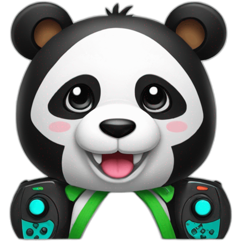 gamer panda happy emoji