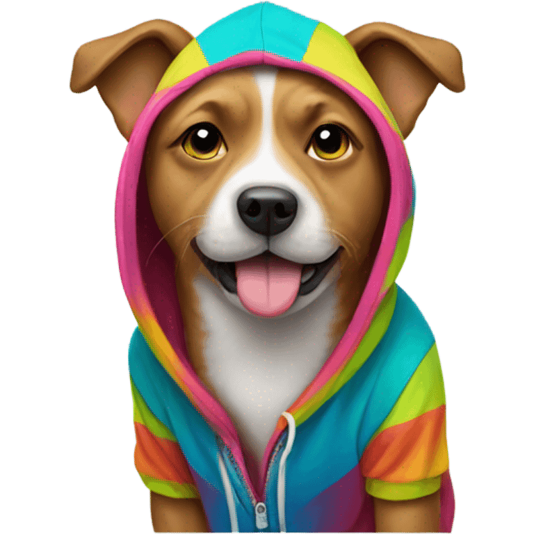 Dog wearing hoodie emoji