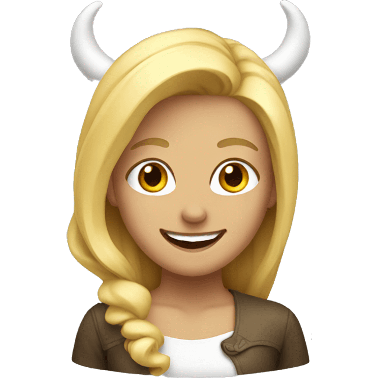 Woman: Blond Hair mixed with Smiling Face with Horns emoji