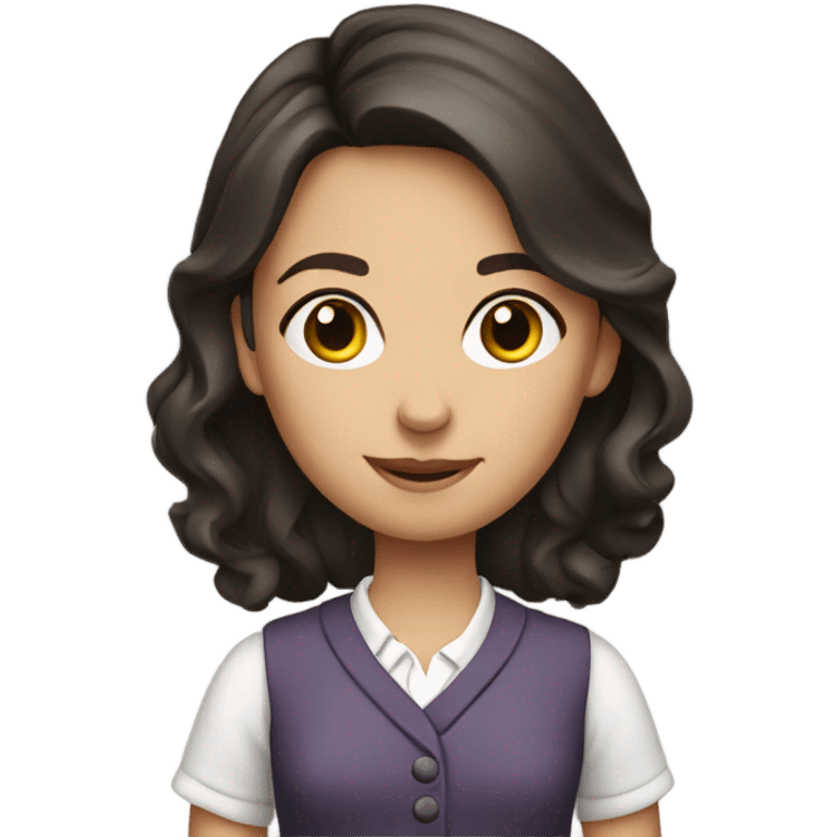 young brunette kindergarten teacher  emoji