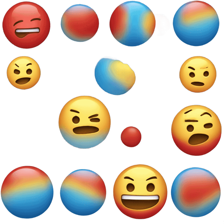 A bouncy ball with a gradient that shifts colors based on its “mood,” such as blue for calm or red for angry. It has a playful face that changes expressions. emoji