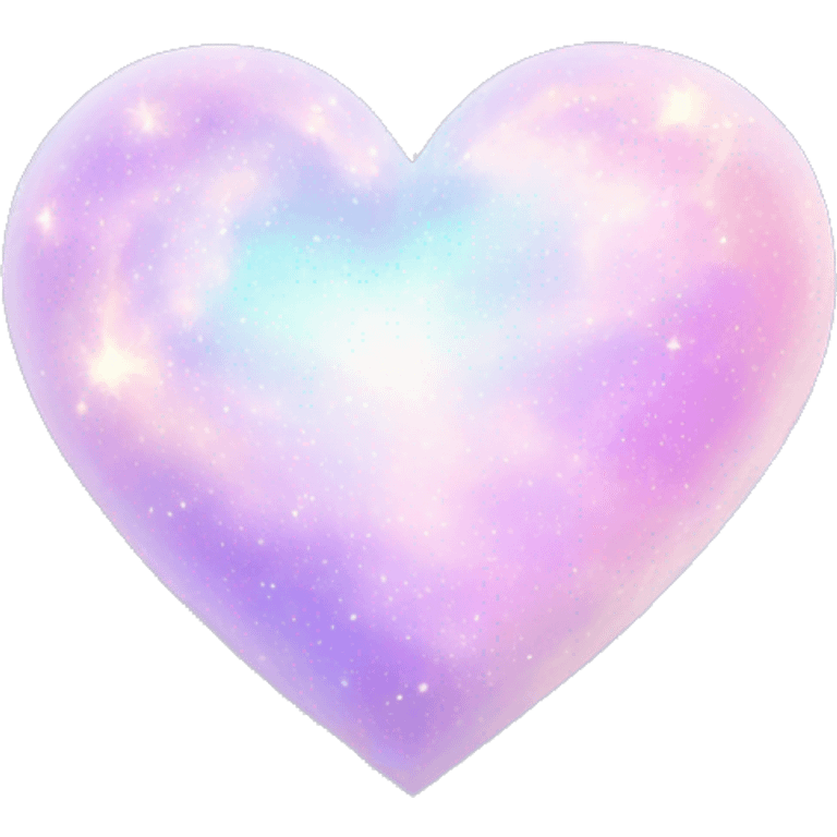 Pastel White iridescent nebula heart emoji