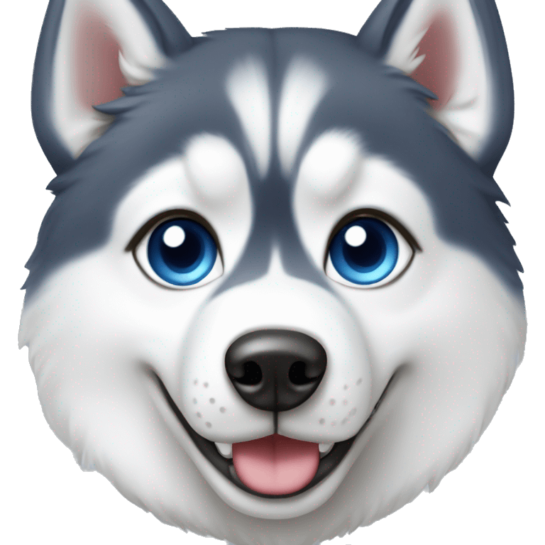 Husky siberiana blanca ojos azules emoji