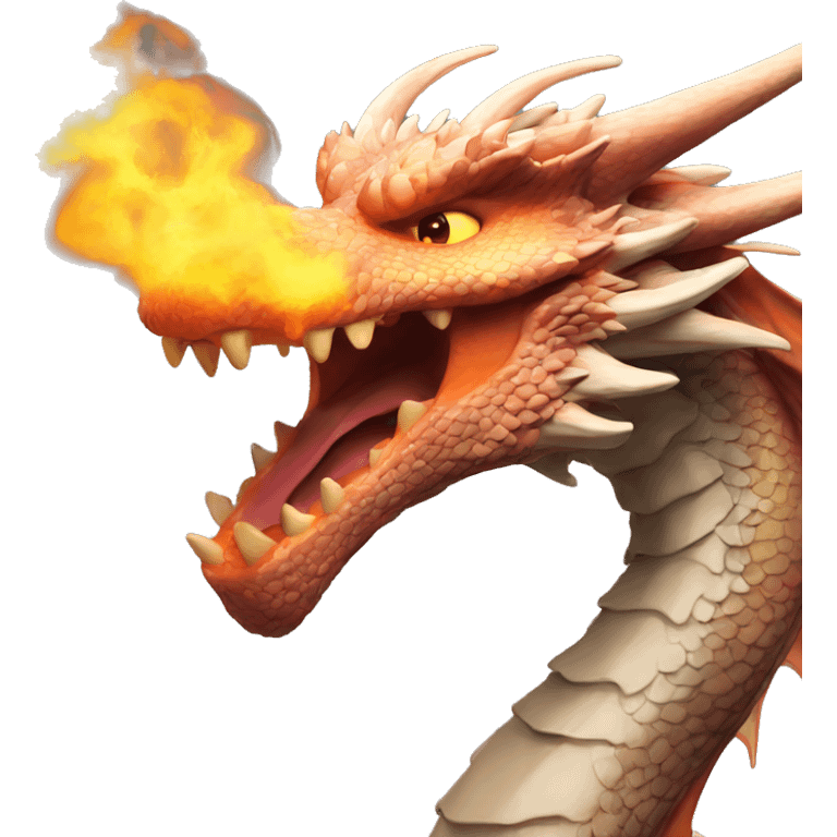 The dragon breathes fire emoji