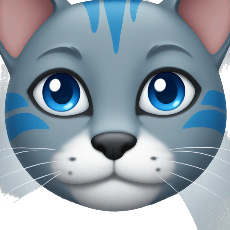 Blue Cat smirking emoji