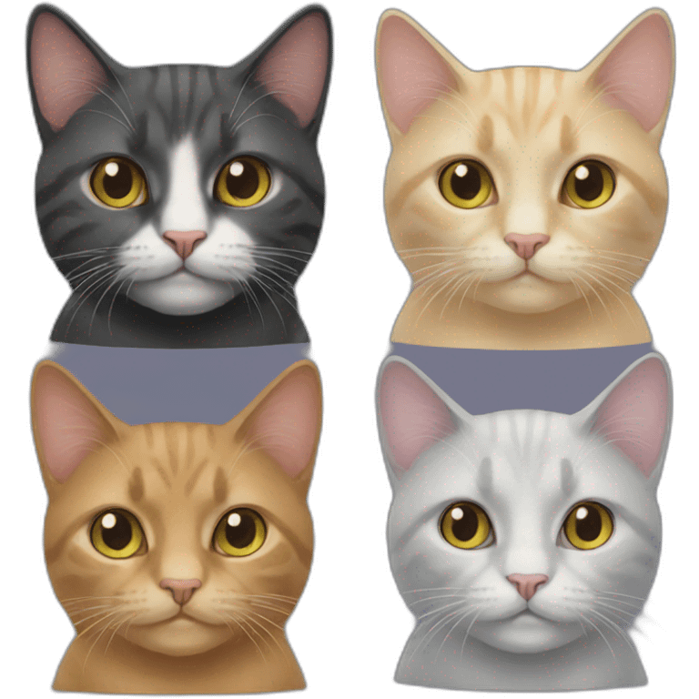 four cat emoji