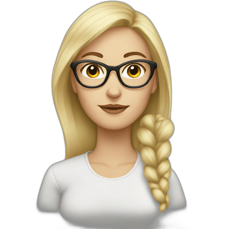 Blond women with glasses and cat emoji