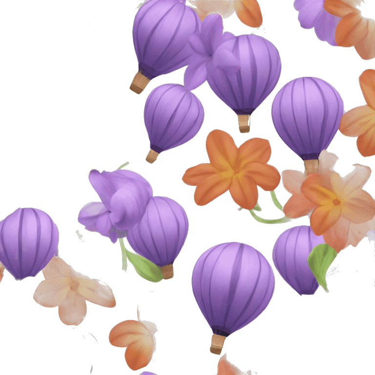 Hot air balloon Flowers  emoji