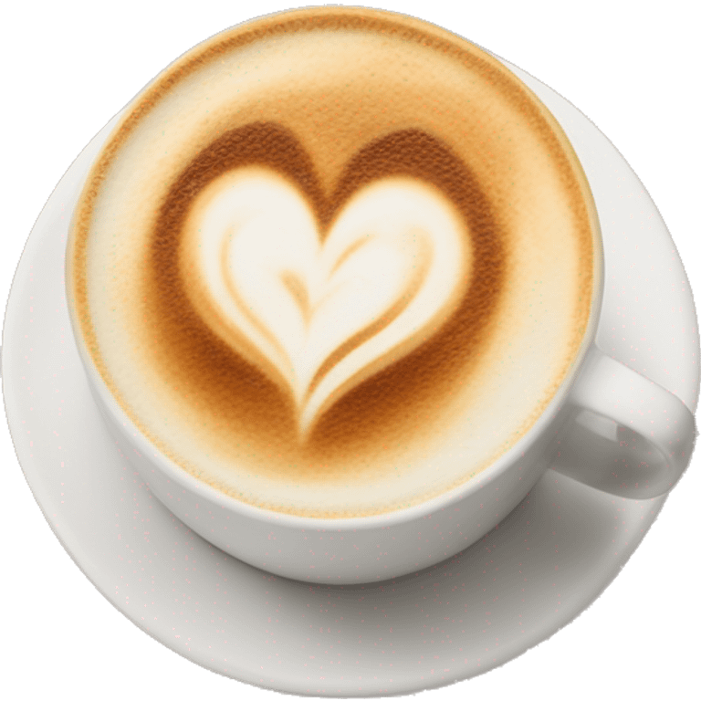 Warm cappuccino with a heart shaped latte art  emoji