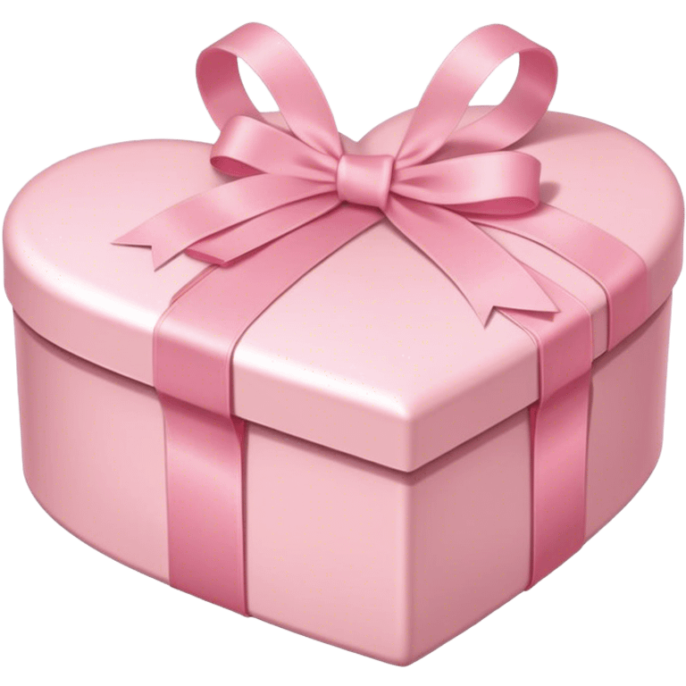 Heart shaped box with ribbon light pink emoji