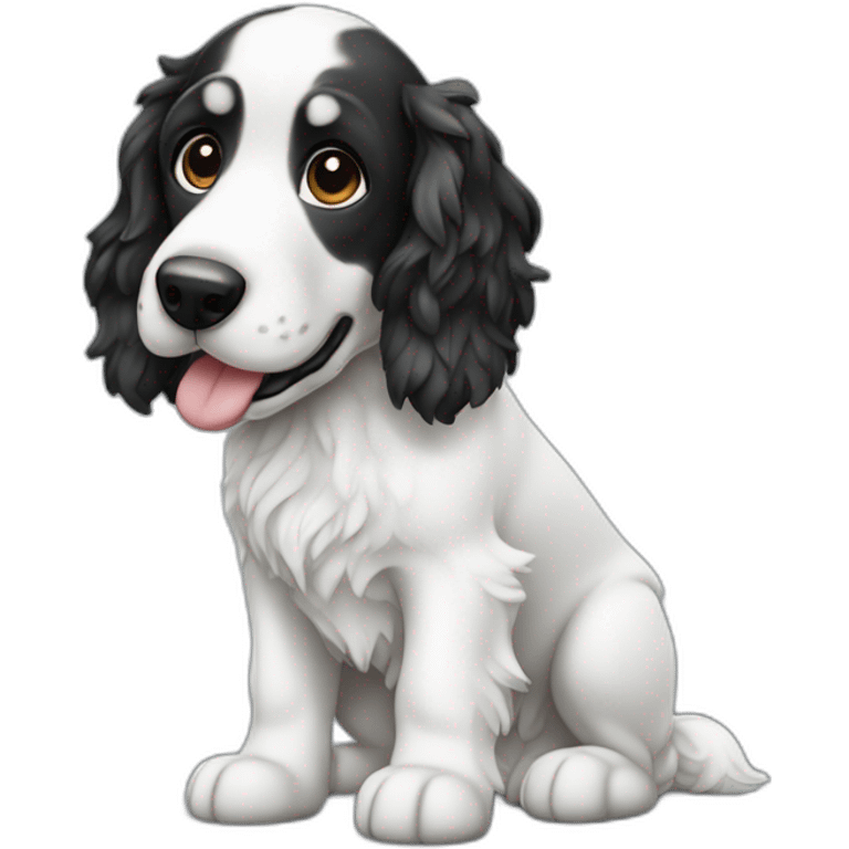 un perro cocker blanco y negro emoji