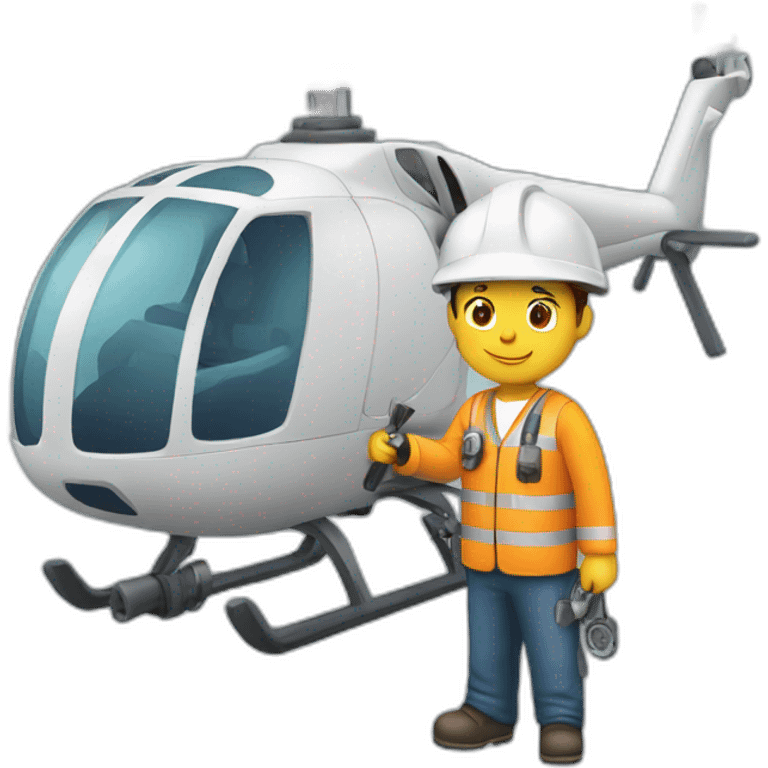 Engineer fixing the Helicopter emoji