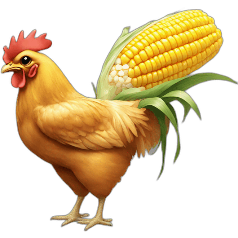 Chicken and corn emoji