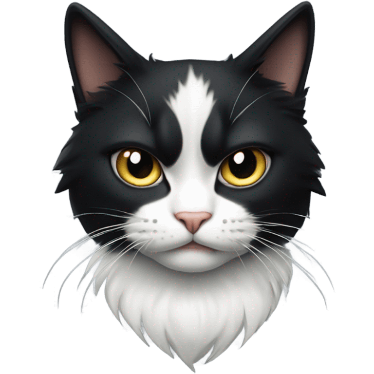 Angry tuxedo cat emoji