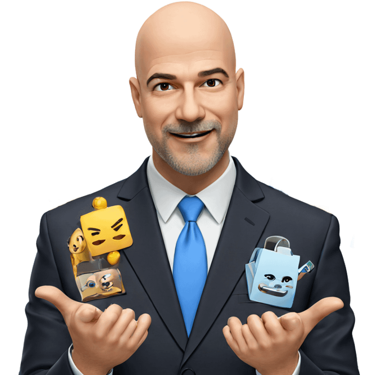 bald man in suit meme emoji