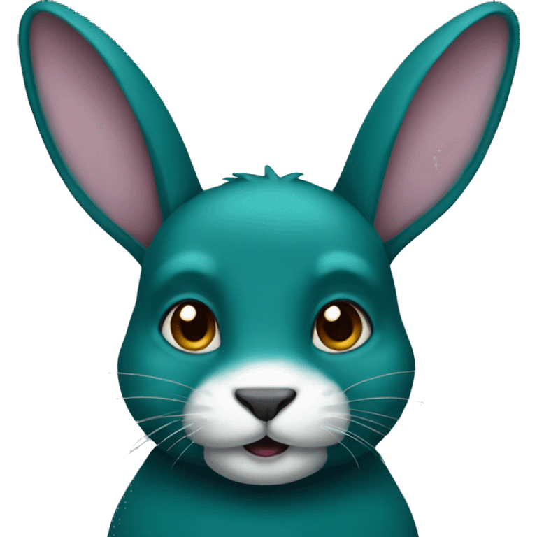 Dark teal rabbit  emoji