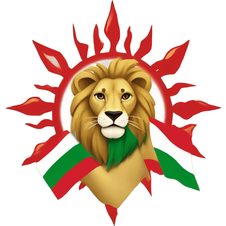 Lion and sun middle of the flag of iran instead of whatever is there emoji