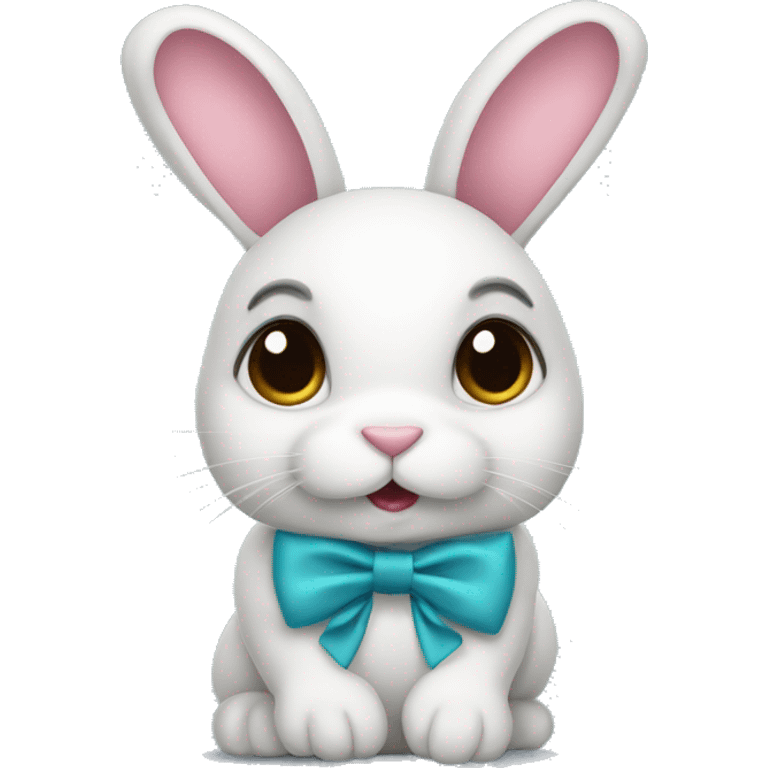 Bunny with coquette bow emoji