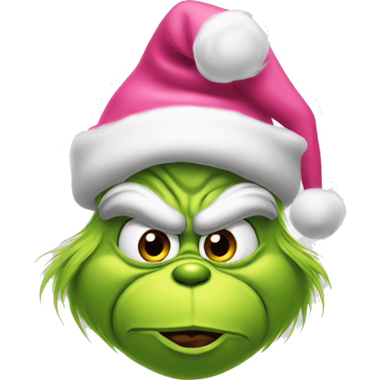 Grinch with pink santa hat emoji