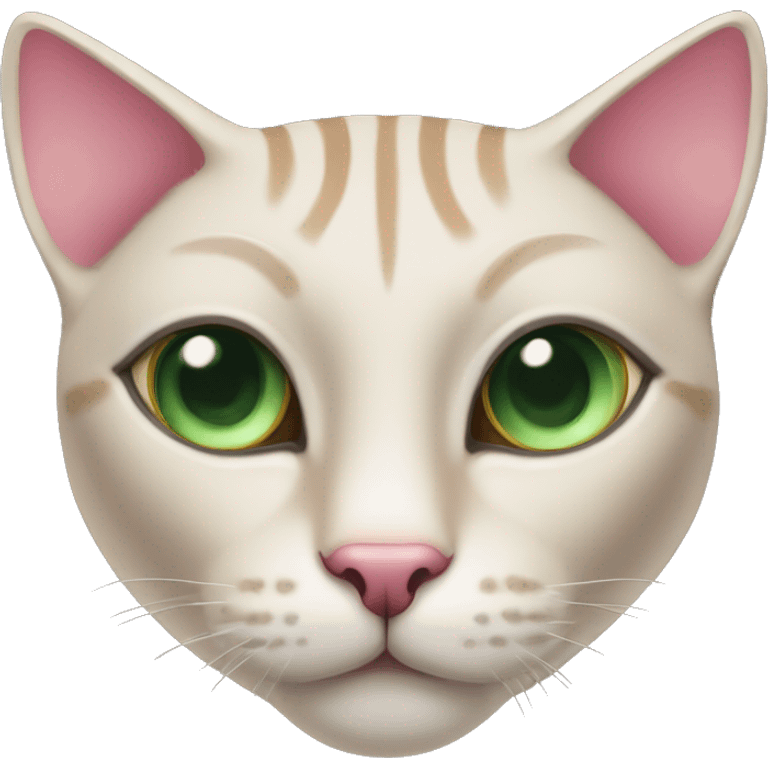 Egyptian cat with big green eyes and pink nose emoji