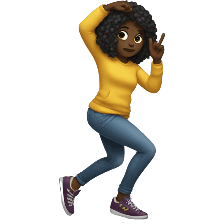 A black girl dabbing emoji