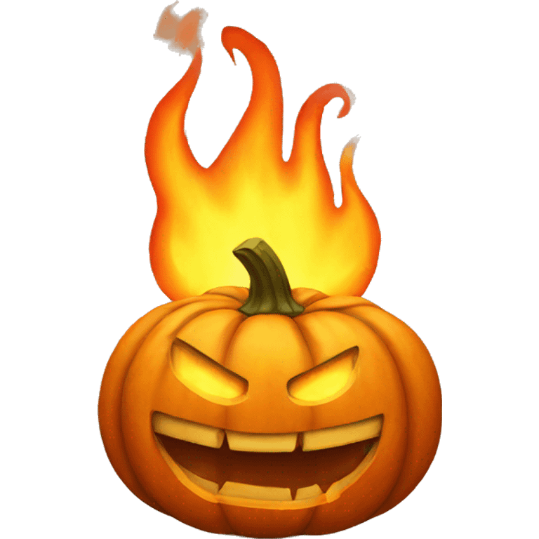 pumpkin on fire emoji