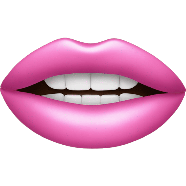 pink and shiny lipstick emoji