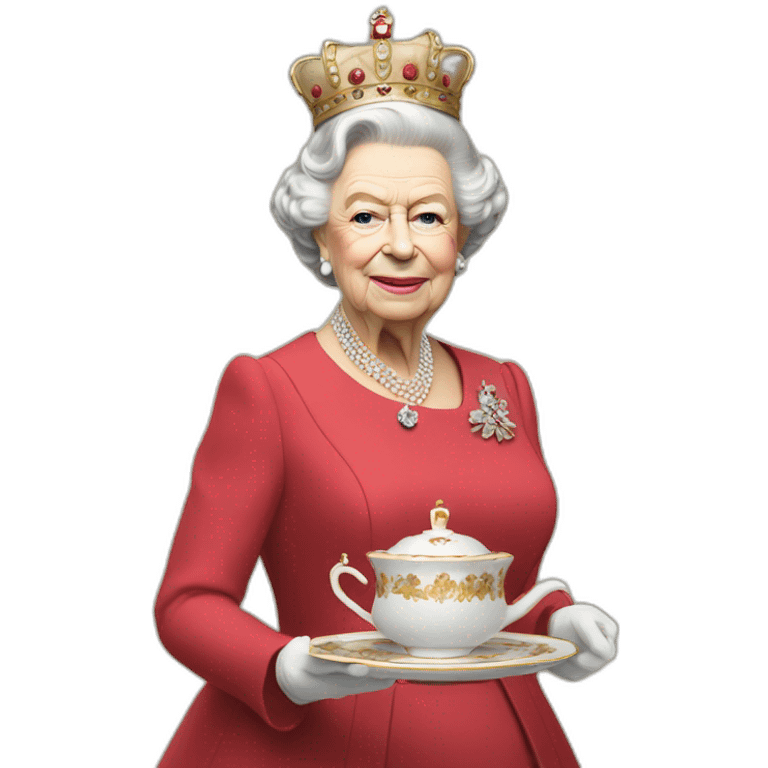 Queen elizabeth serving tea emoji