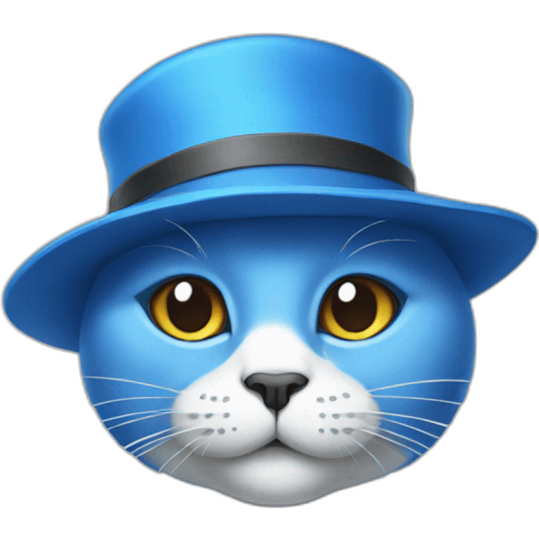 blue cat, hat emoji