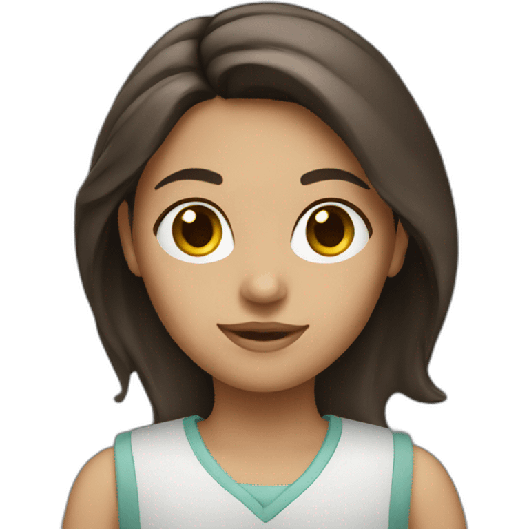 brunette girl working emoji