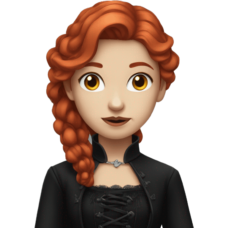 red-haired girl in gothic outfit emoji