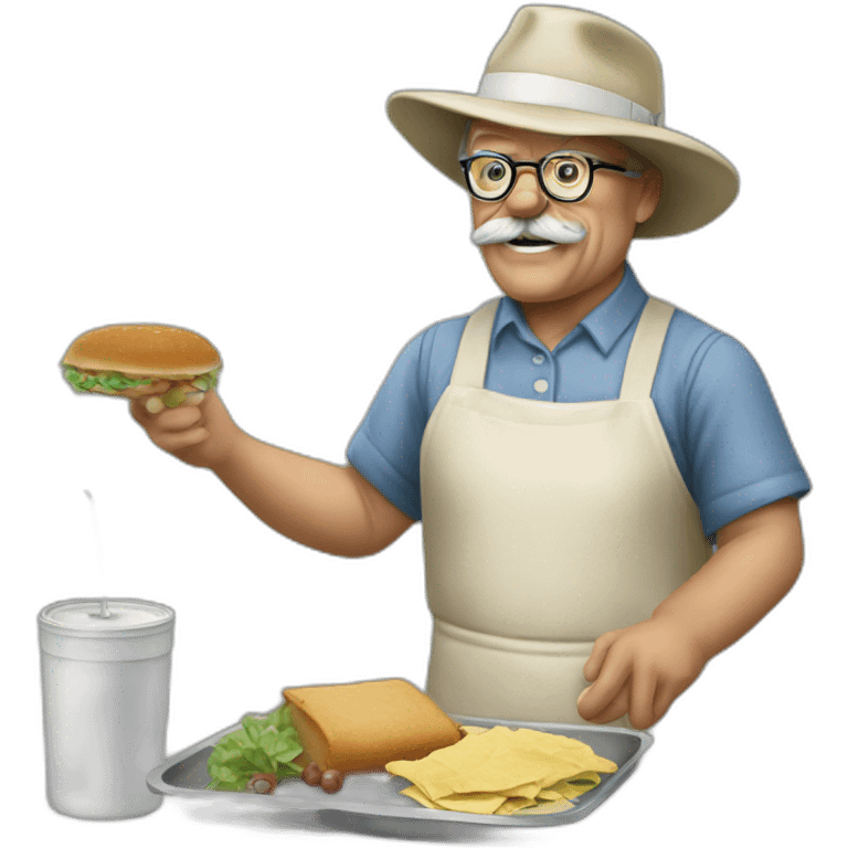 Theodore Roosevelt as a lunch lady emoji