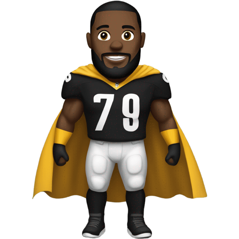 Pittsburgh Steelers player in uniform with black cape. emoji