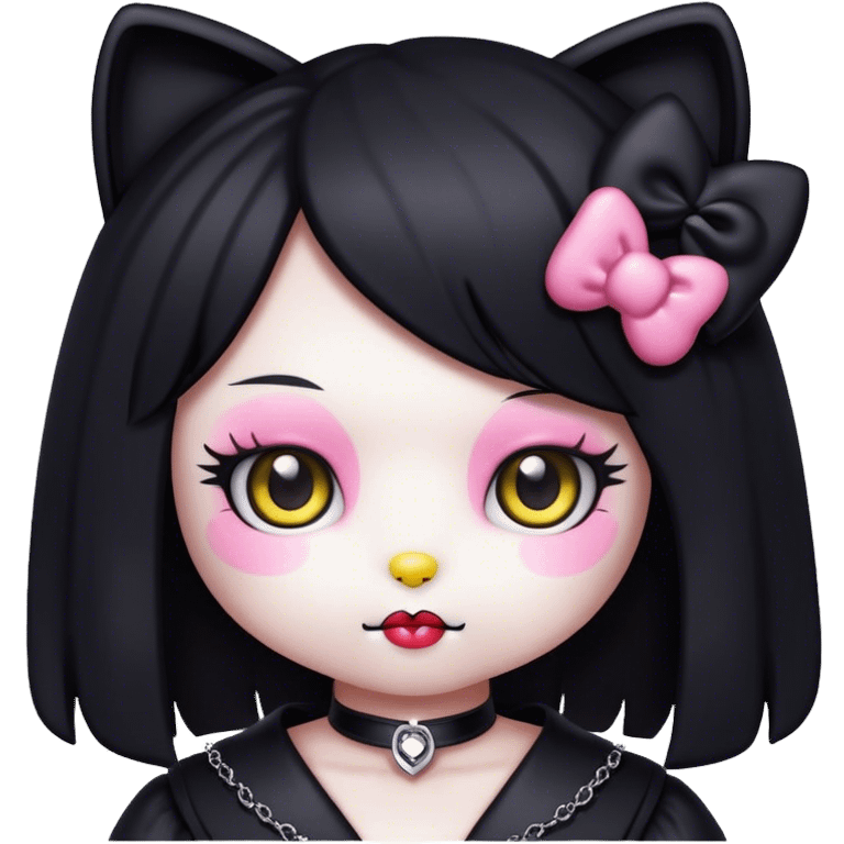 goth kawaii hello kitty lady emoji