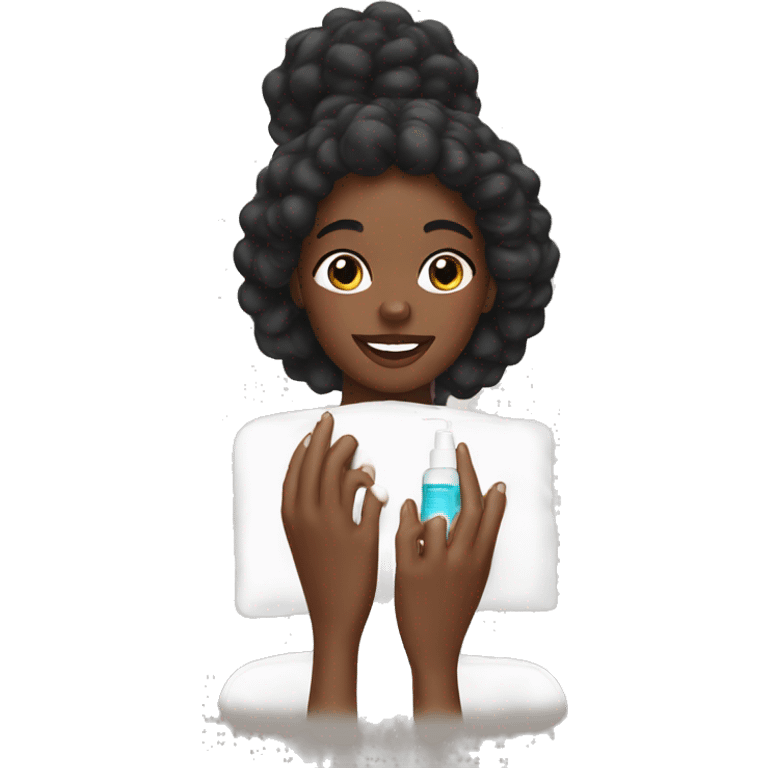 christmas black girl doing skincare  emoji