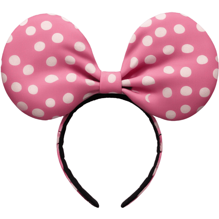 Minnie Mouse ear headband pink with white polka dots emoji