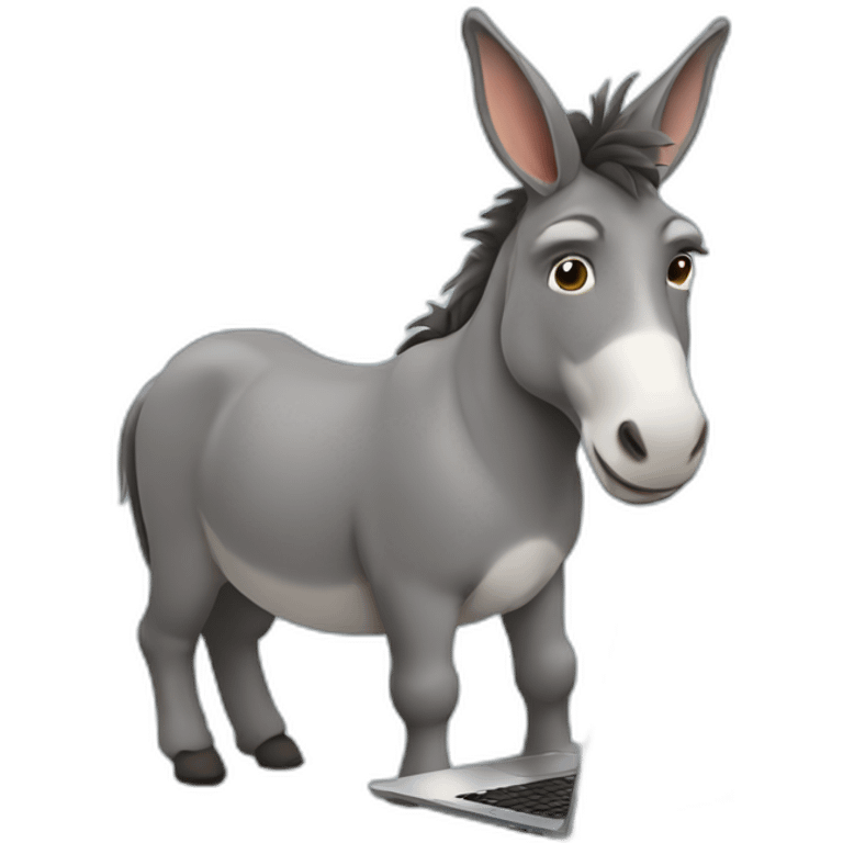 donkey using a laptop emoji