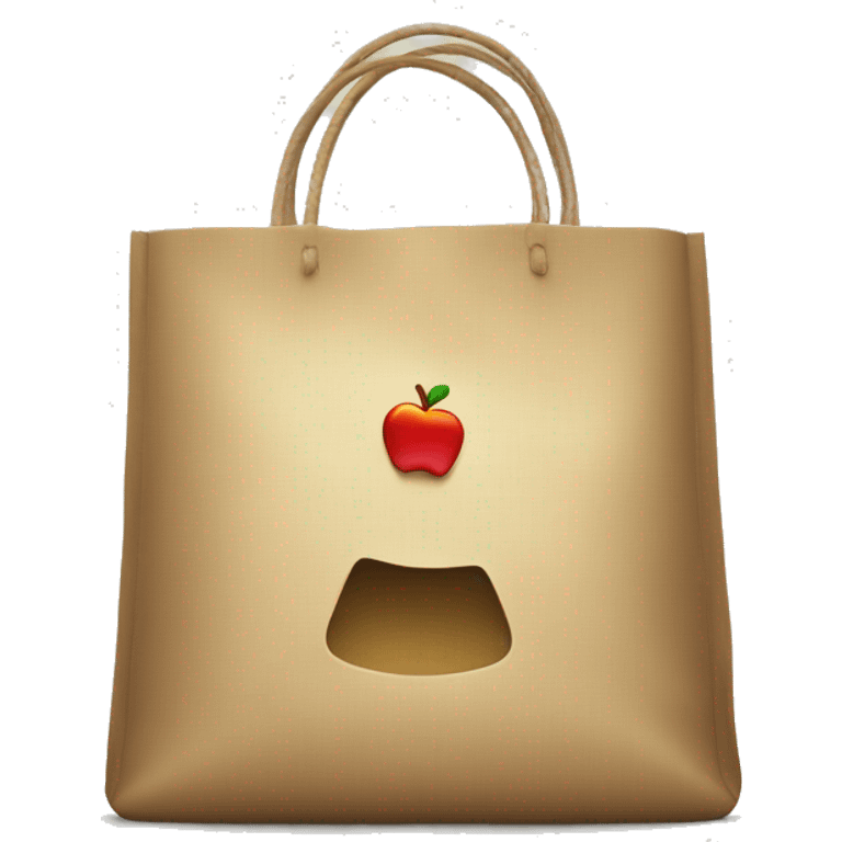 Bag with apple logo like iplace bags but with minimal style emoji