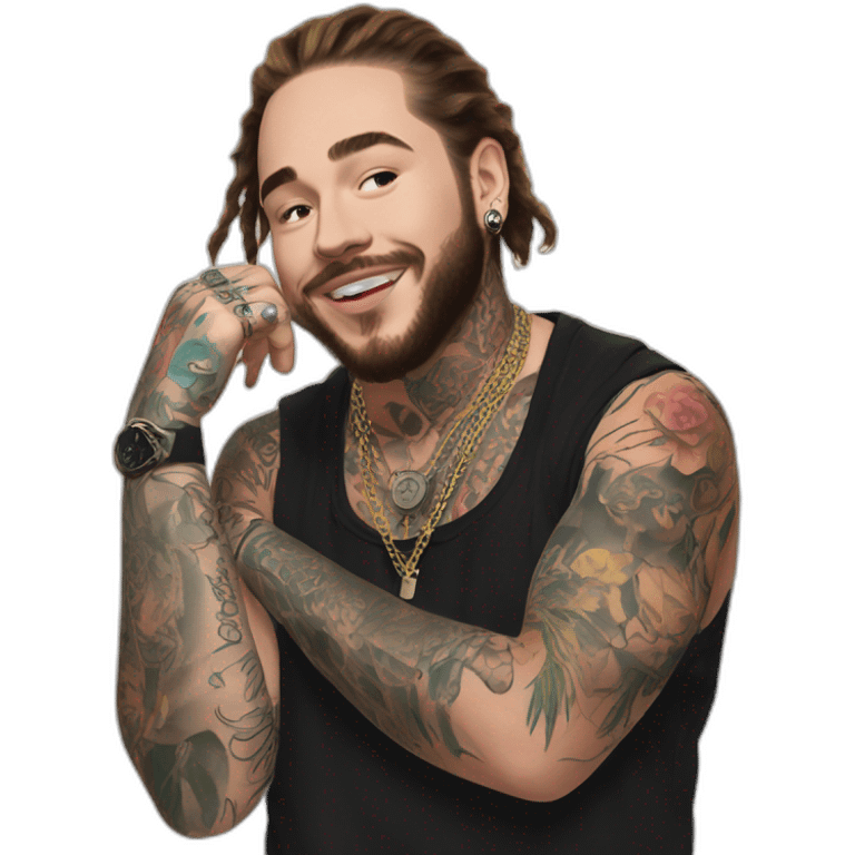 post malone with tattoos emoji