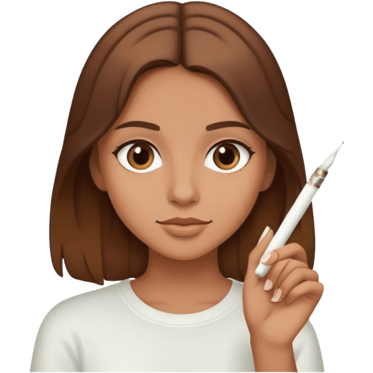 girl with brown hair and joint in her hand  emoji