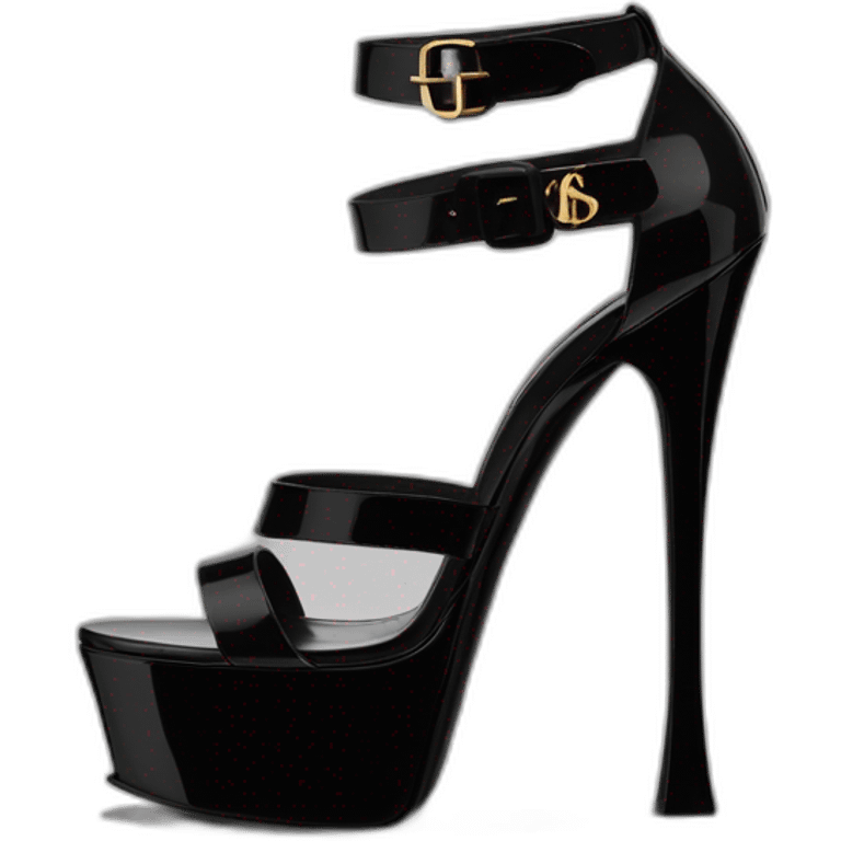 Ysl heel sandal TRIBUTE PLATFORM SANDAL black PATENT LEATHER emoji