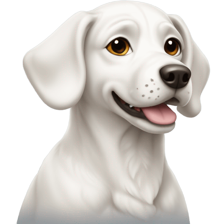 White dog with grayish brown spots emoji