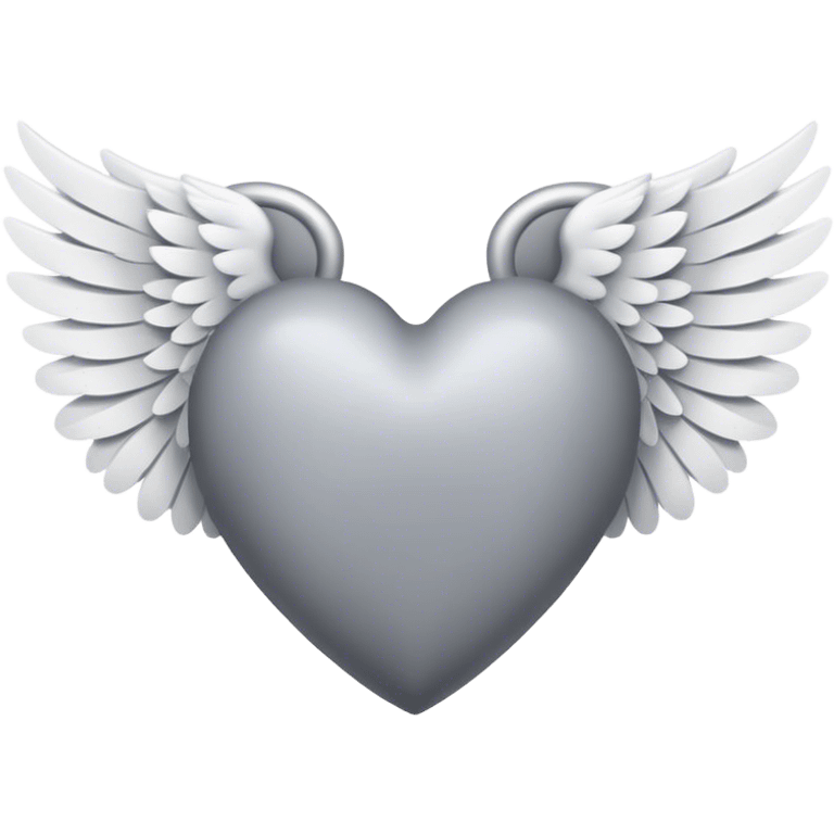 Gray heart with wings emoji