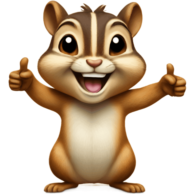 Chipmunk with two thumbs up emoji