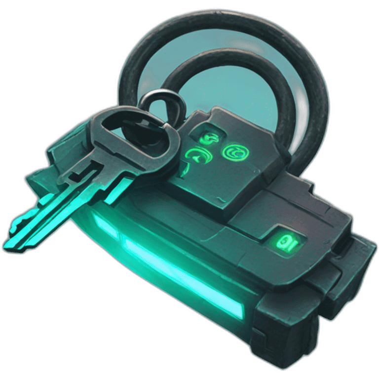 Key in a cyberpunk environment with neon lighting. emoji