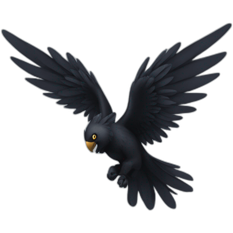 A black wing emoji